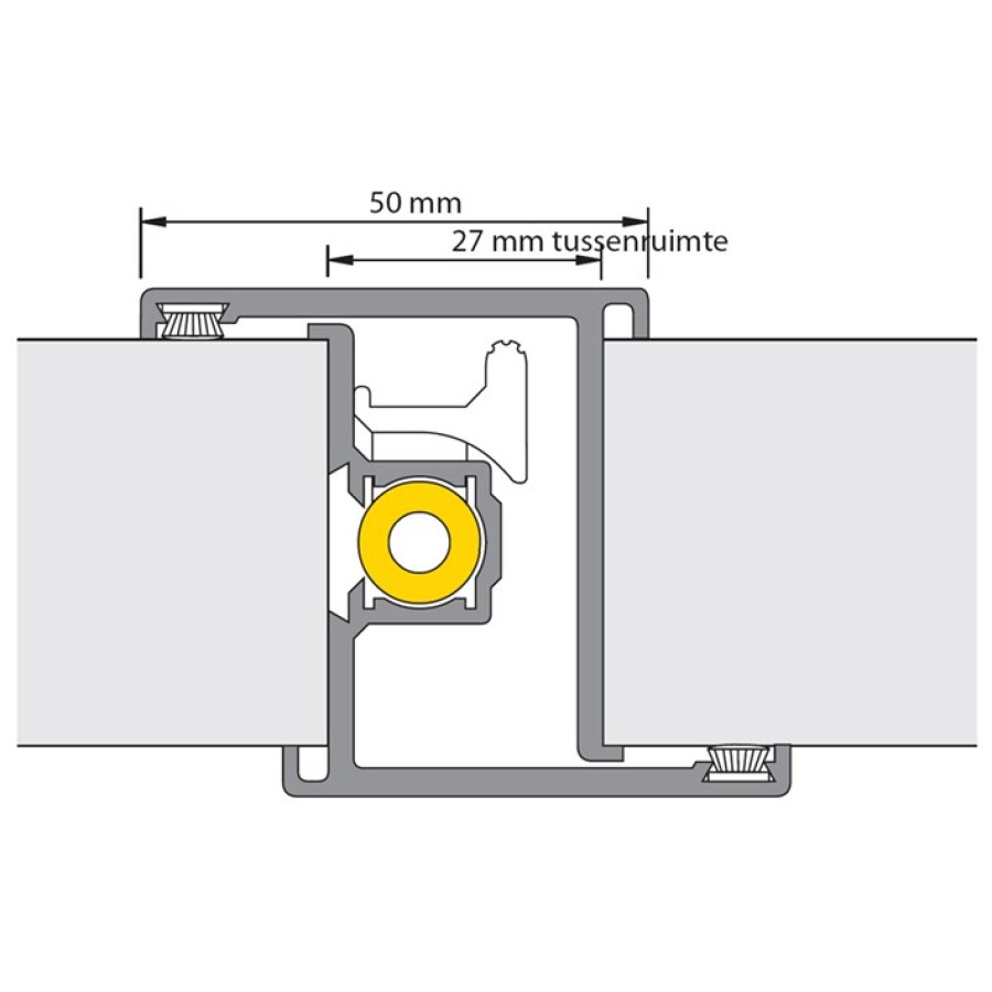Alprokon deurnaaldprofiel - P-Prefab-2/40 - 600/T24 - bi/bu - 2450 mm