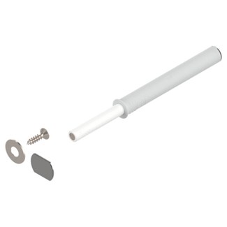 Blum Set TIP-ON "lange  versie" met diepteverstelling incl. kleefplaat, schroefplaat en schroef Kleur: zijdewit