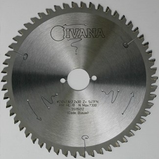 Ivana cirkelzaagblad 54tands TFN - Ø210x30mm 2,8/2,2 - alu/trespa/hpl