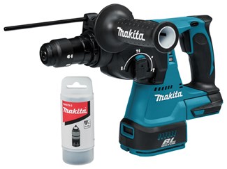 Makita DHR243Z  accu combihamer - SDS-Plus - 18V - excl. accu en lader - 2 boorkoppen - in doos 