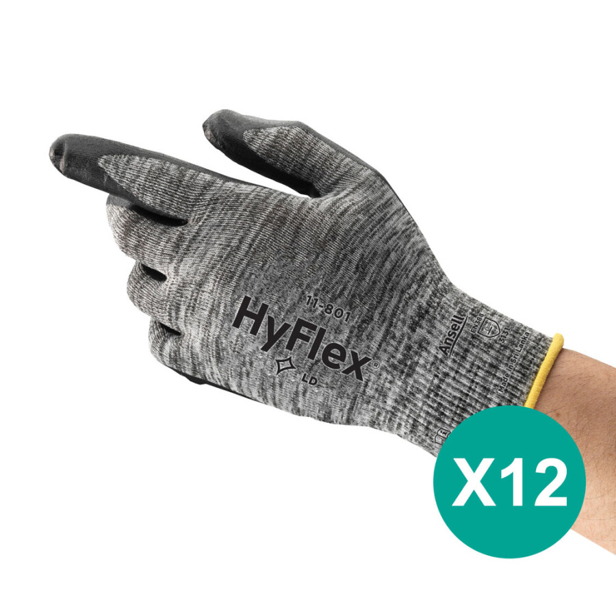 Ansell HyFlex® 11-801 werkhandschoenen grijs maat 11/XXL - 12 paar