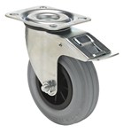 Colson Zwenkwiel rubber met rem 80 mm - 50 kg 