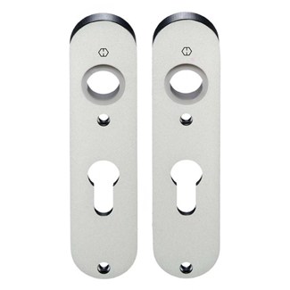 Hoppe ovaal kortschild 300 K - cilindergat PC 55 - aluminium  F1