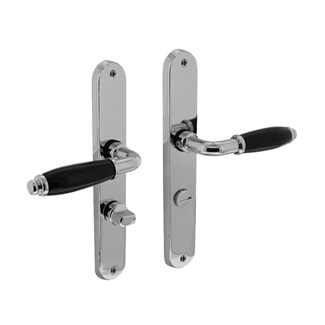Intersteel deurkruk op schild - Courgette - WC 63/8 - ovaal - chroom