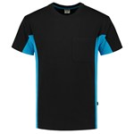 Tricorp T-shirt Bi-Color - Workwear - 102002 - zwart/turquoise - maat 3XL