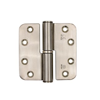 BSW kogelstiftpaumelle - RD BB 807 STD - 89x89x3 mm - afgerond - draairichting 2 - DIN Rechts - mat RVS