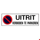 verbodsbord  uitrit: verboden te  parkeren